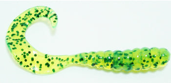3" Super Swimmers Curly Grubs SS-Chartreuse-Glitter