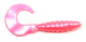2" Super Swimmers Curly Grubs pearl pink