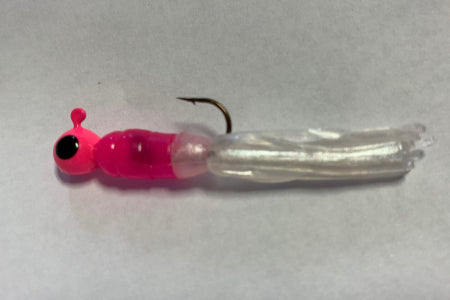 55pcs Crappie Lures Kit Jig Head Hook Soft Plastic Lure Bait Grub Worm Bass  Bluegill Panfish