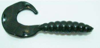 3" Super Swimmers Curly Grubs black
