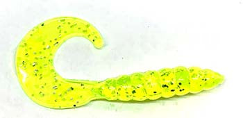 25ct YELLOW WHITE CHARTREUSE 3CURLY TAIL GRUBS Bass Fishing Lures Walleye  Baits
