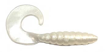 3" Super Swimmers Curly Grubs Pearl