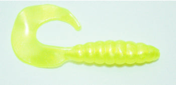3" Super Swimmers Curly Grubs SS-Pearltreuse