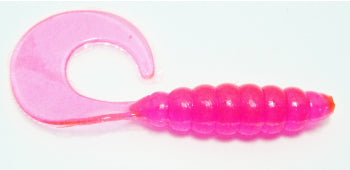 Almost Alive Lures 3 Pk Soft Curly Tail Shrimp Rigged Fire Pink