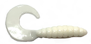 2" Super Swimmers Curly Grubs white